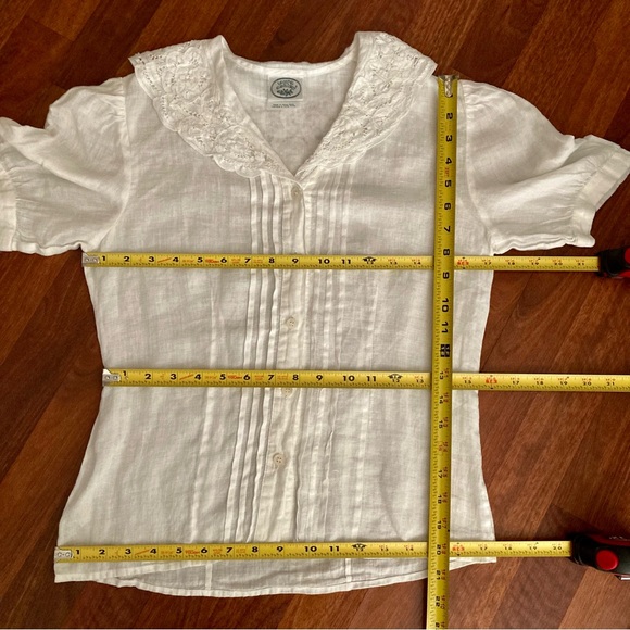 Laura Ashley vintage white cotton and lace short blouse UK10 - Picture 14 of 16